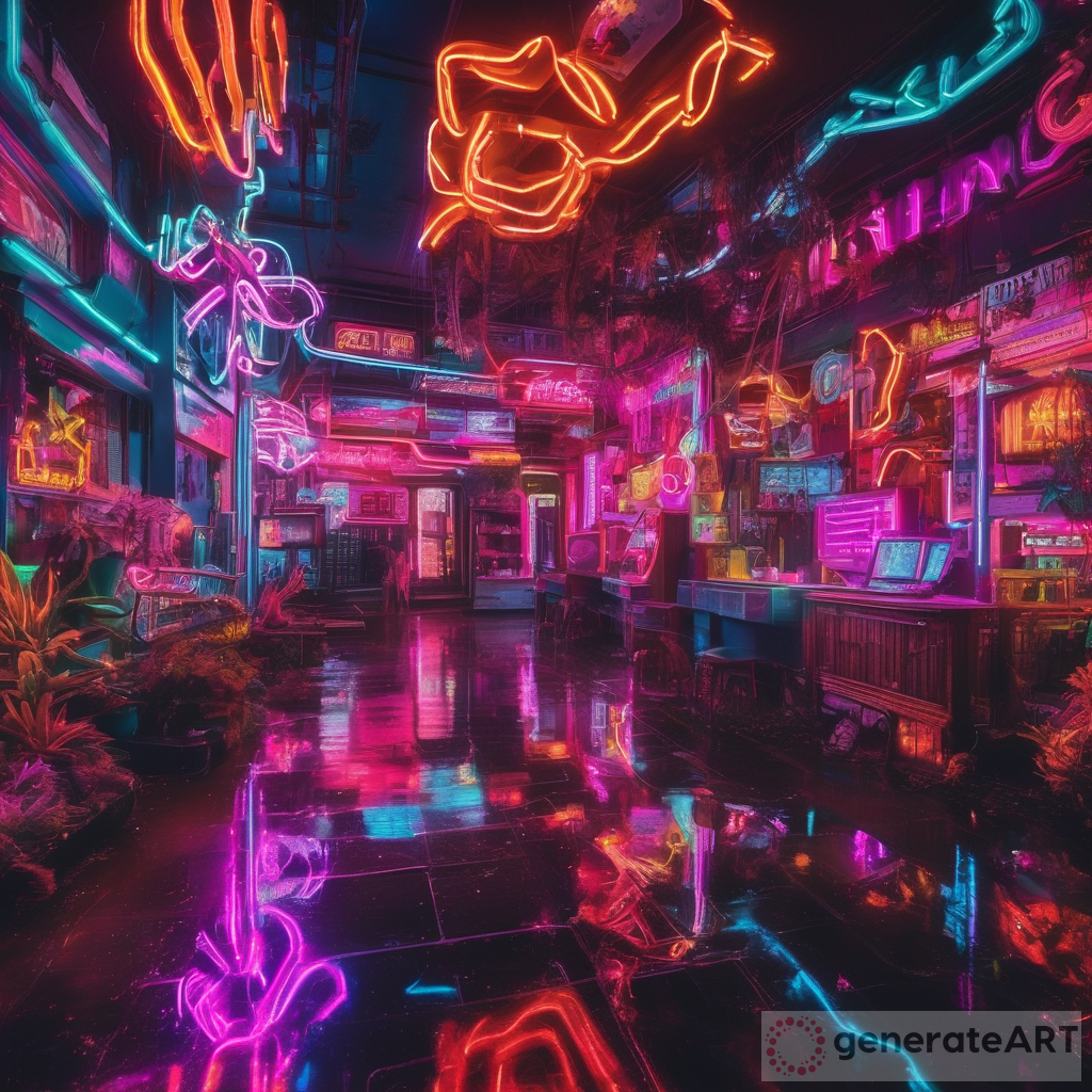 Neon Lights and Natural Wonders: A Vibrant Fusion of Art