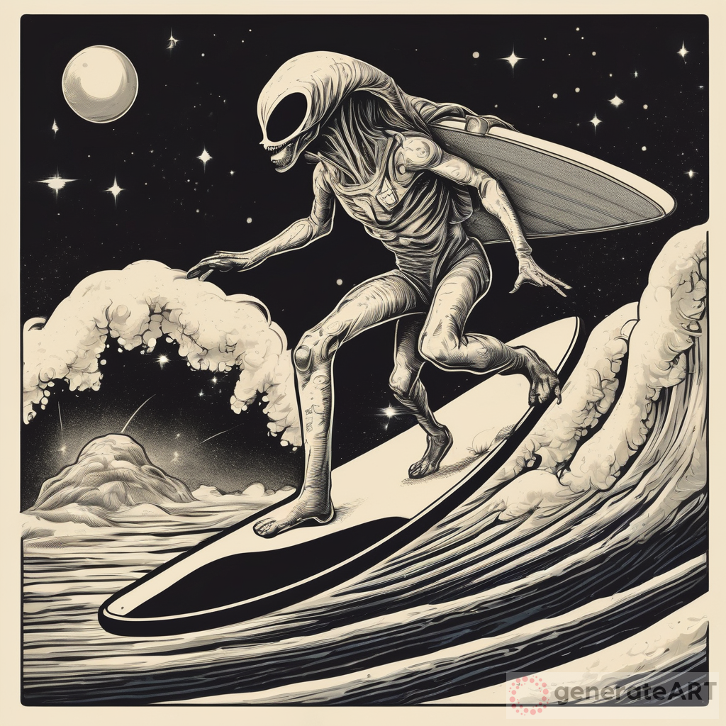 Alien on a Surfboard: Riding Through Space