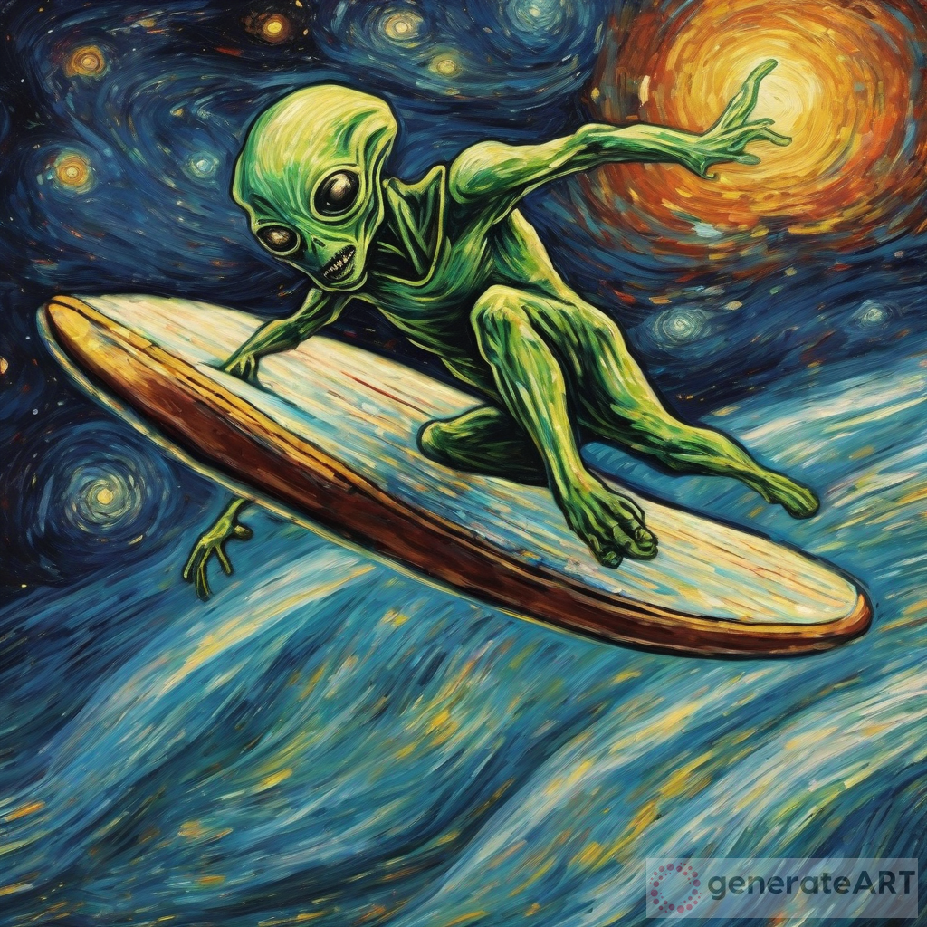 Surfing the Stars: Van Gogh's Extraterrestrial Adventure