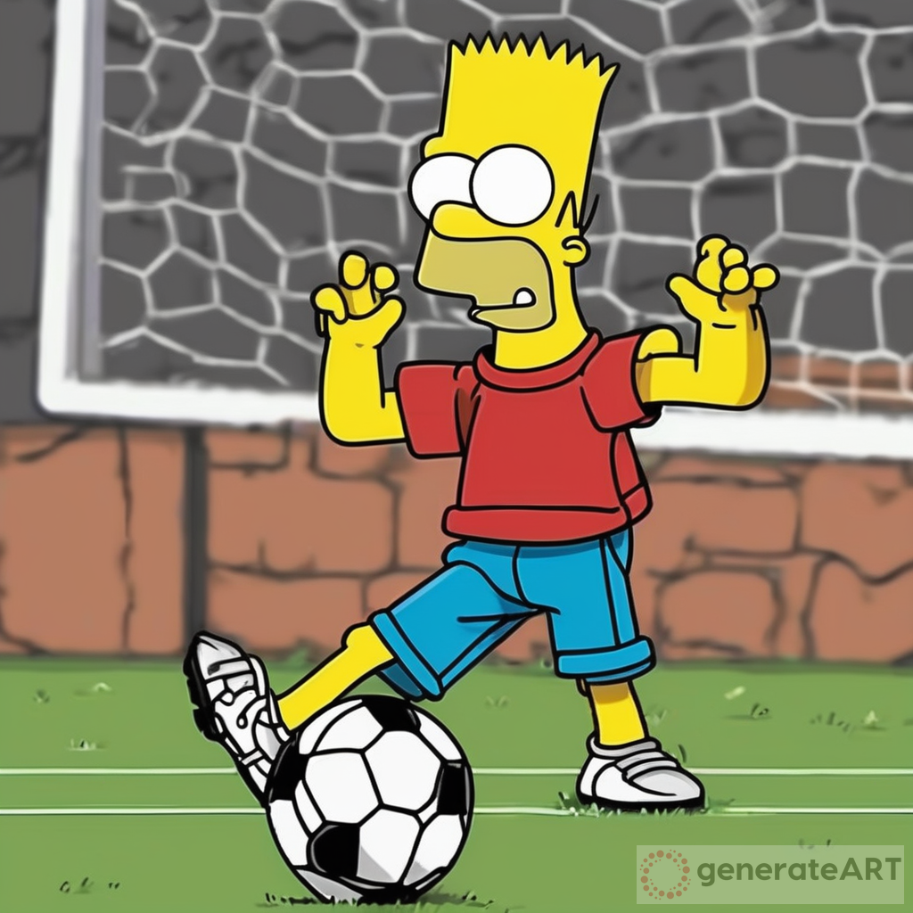 The Art of Bart Simpson Playing Football | GenerateArt