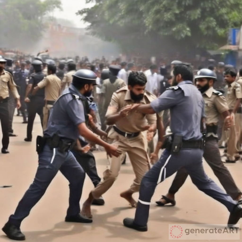 The Expression of Fierce Indian Police: A Captivating Art Piece