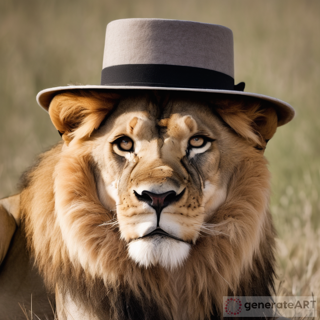 The Majestic Lion: A Hat-Wearing Marvel