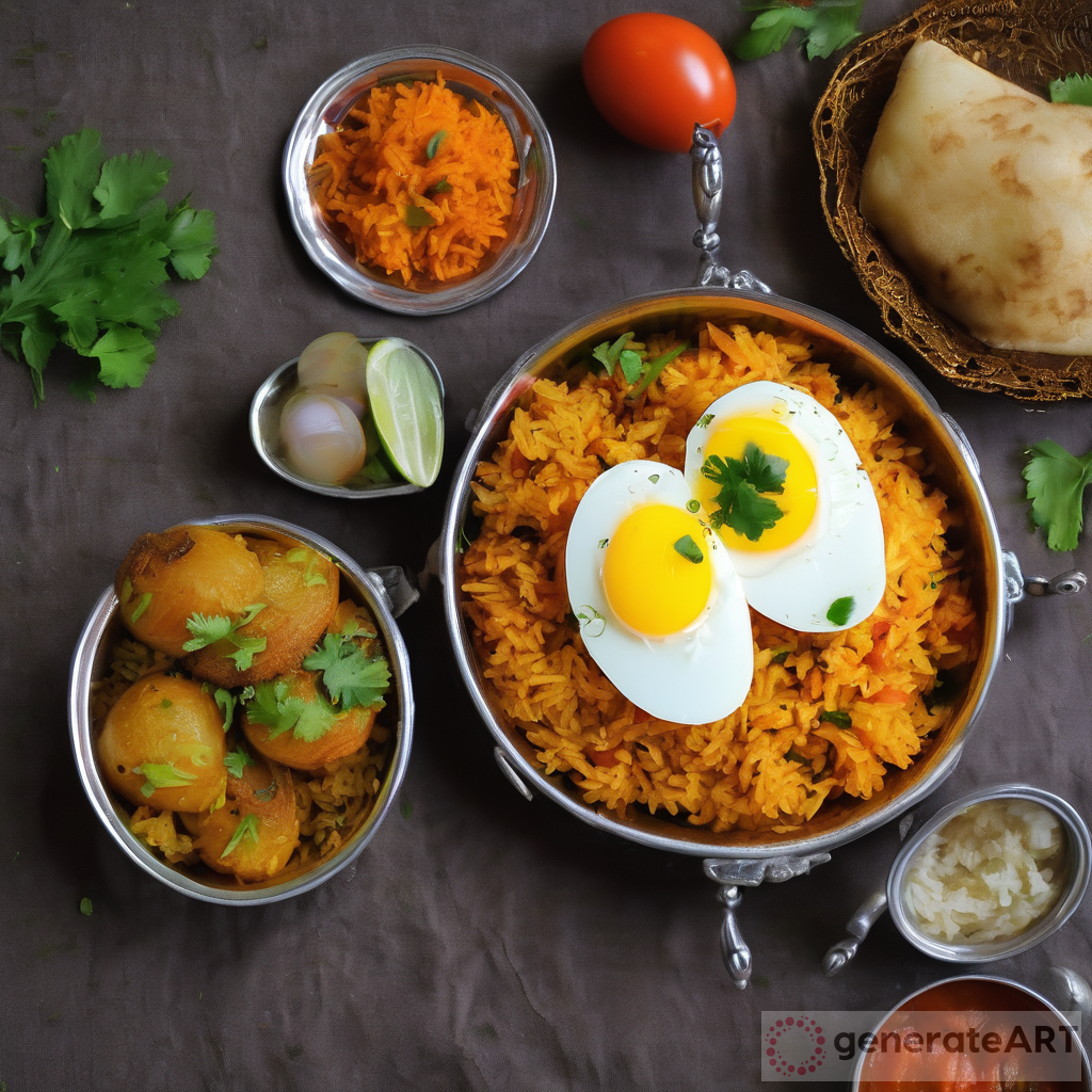 Exploring Andhra Style Tomato Rice, Boiled Egg, and Aloo Bonda GenerateArt