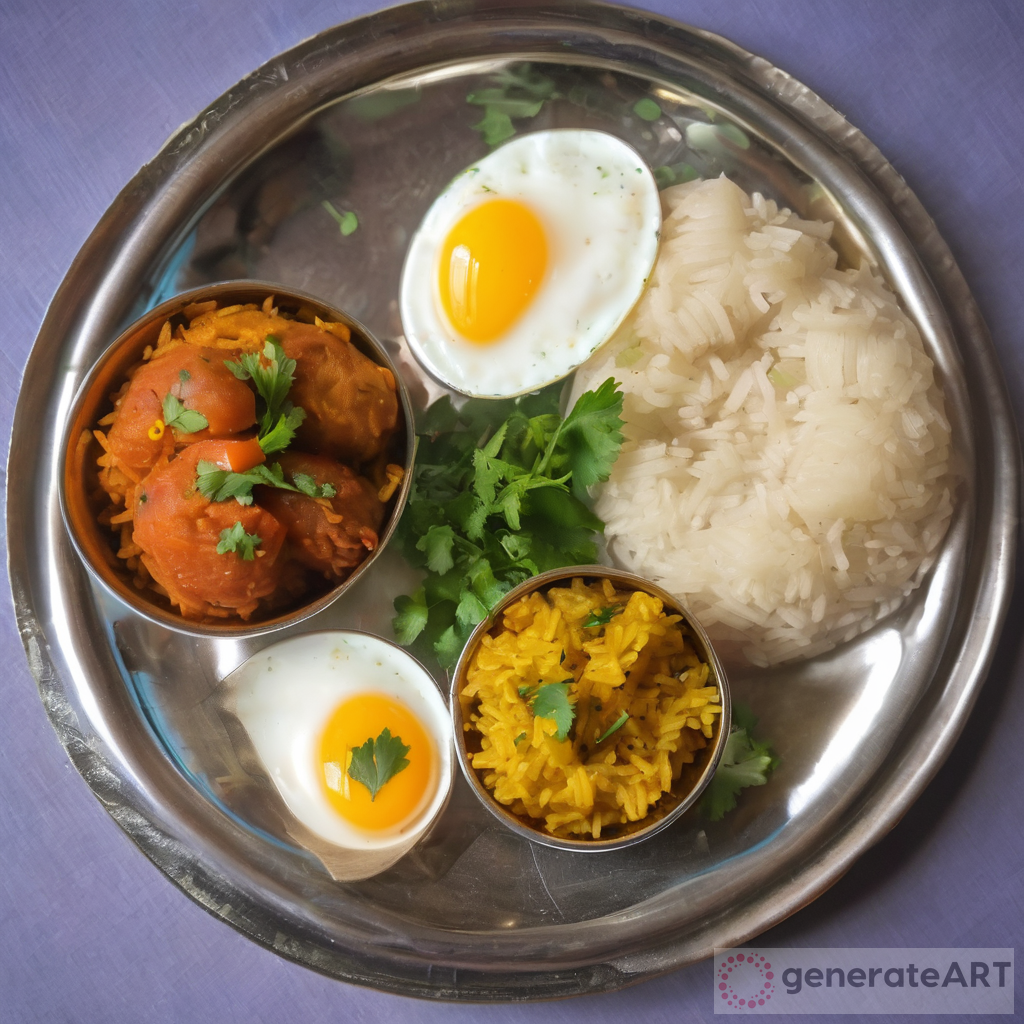 Exploring Andhra Style Tomato Rice, Boiled Egg, and Aloo Bonda GenerateArt
