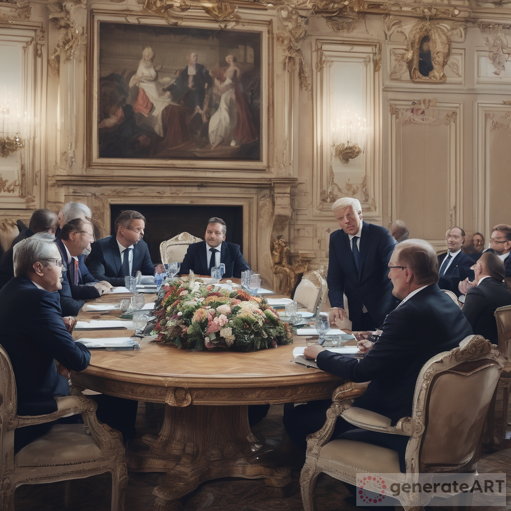 Art Depiction: European President Engaging in Dialogue