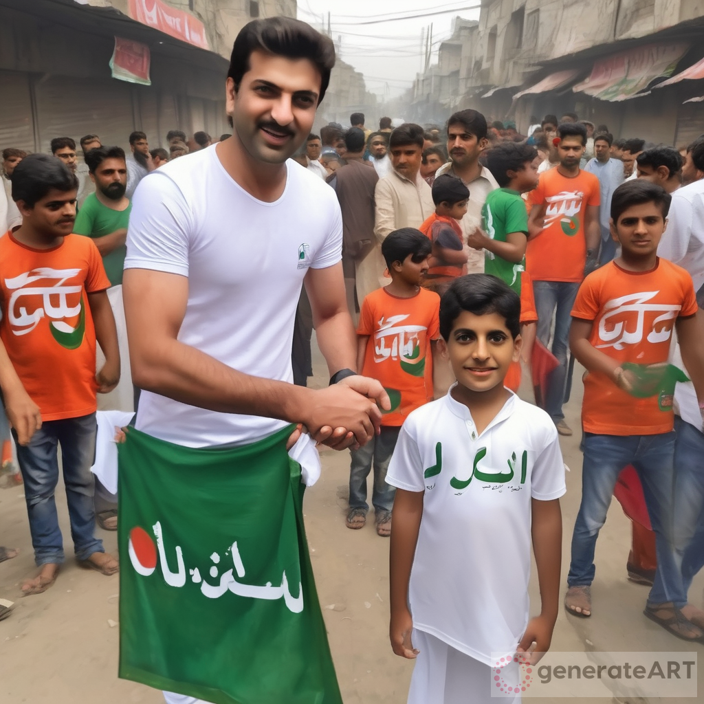 A 3D Art Painting of a Young Boy Supporting PTI
