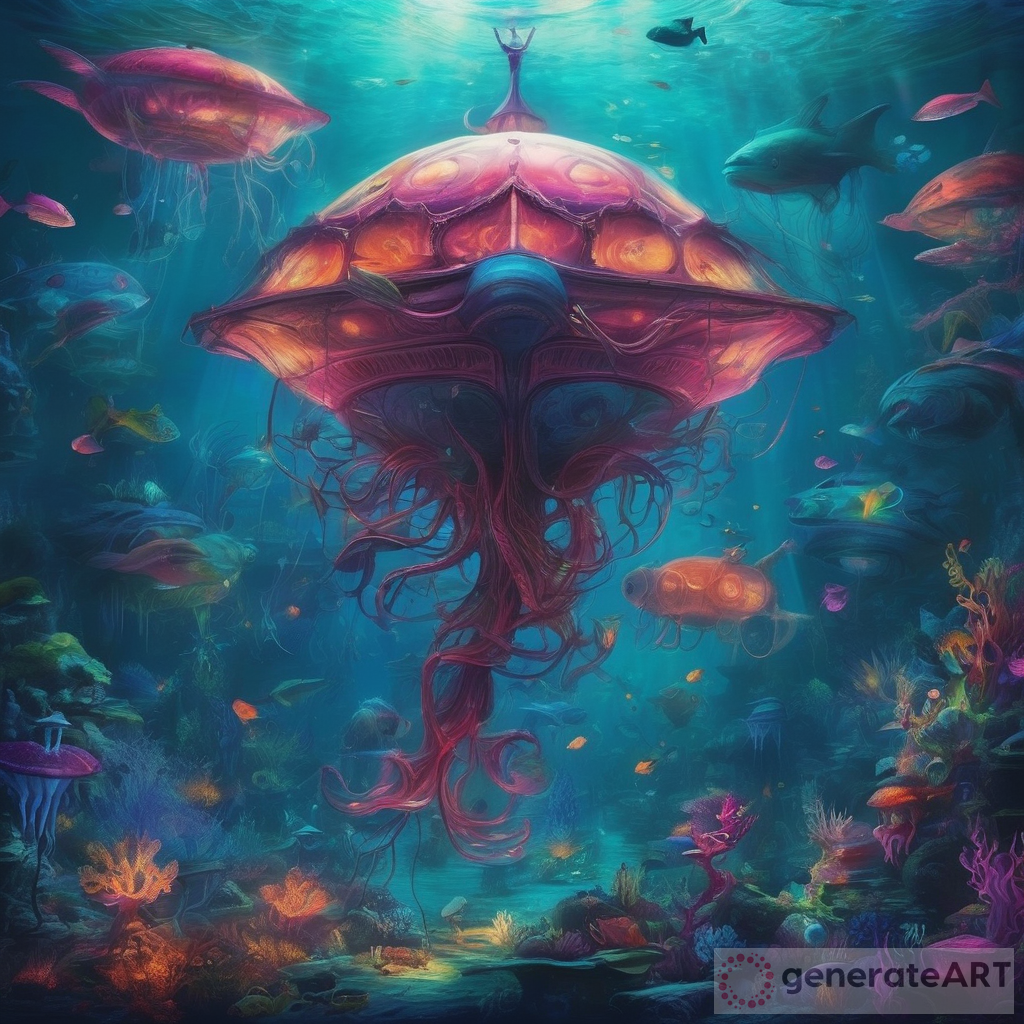 Exploring the Enchanted Depths: Vibrant and Surreal Masterpiece