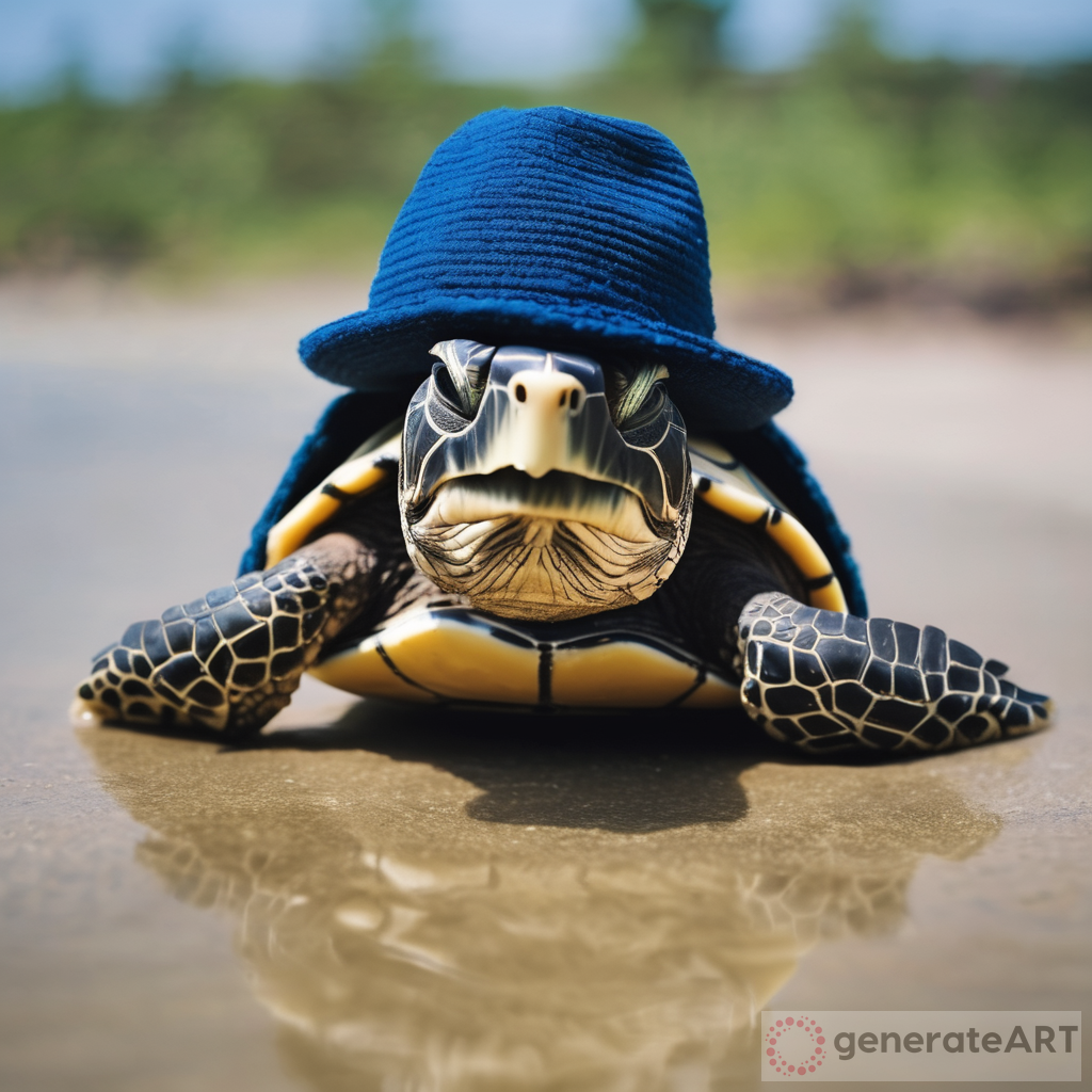 Turtle with a Stylish Hat: a Charming Artwork