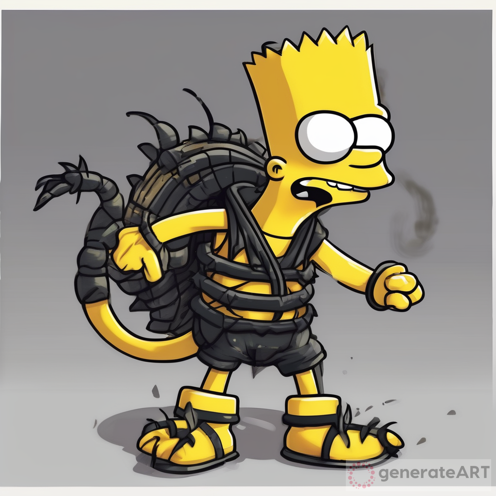 Bart Simpson as Scorpion: The Crossover of Two Iconic Characters