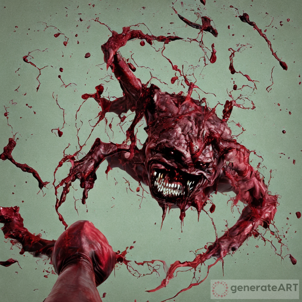 Blood Drenched Monster: A Terrifying Art Piece