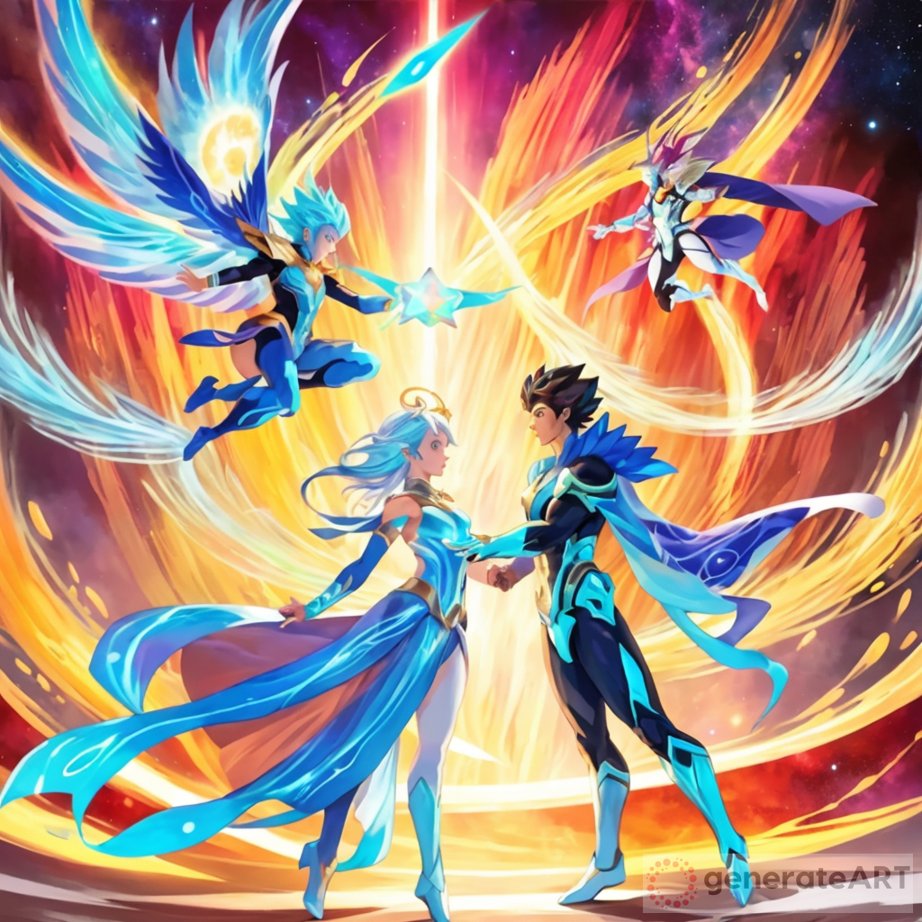Celestial Clash: An Anime-Style Gravity-Defying Duel