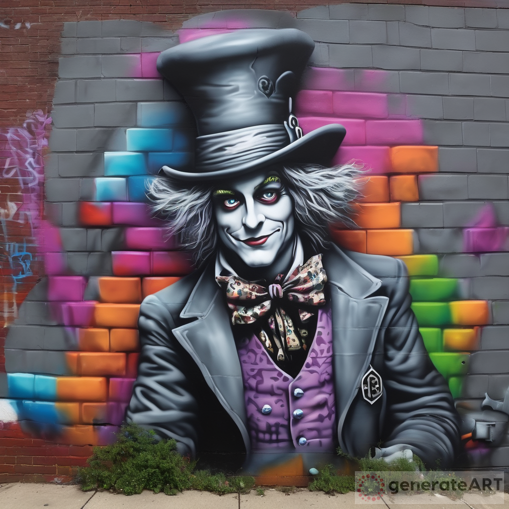 The Enigmatic 3D Graffiti: Unveiling the Mad Hatter's Monochrome Magic