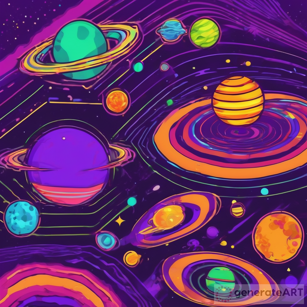 Trippy 3D Background: Planets, Asteroids, and Spaceship