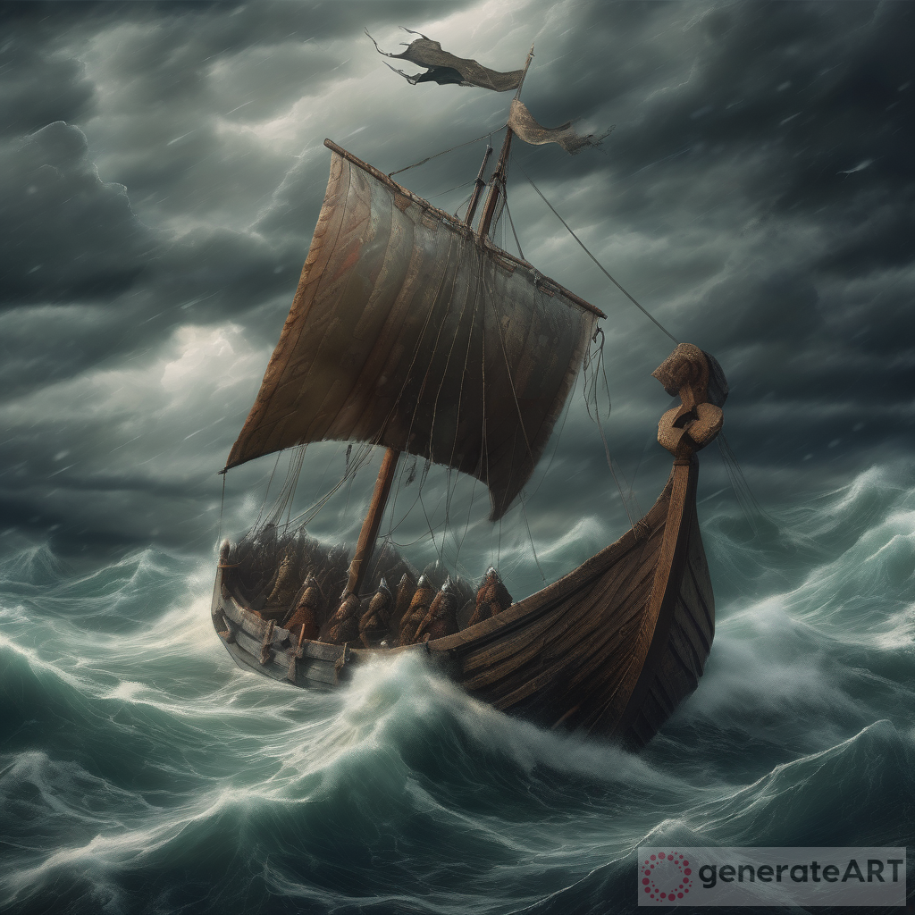 Vikings on a Stormy Sea with Thunder - Art Blog
