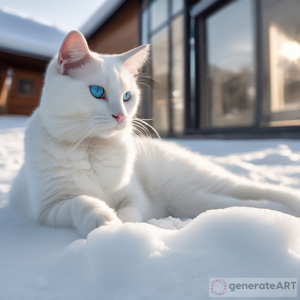 The Enigmatic White Cat: A Snowy Tale