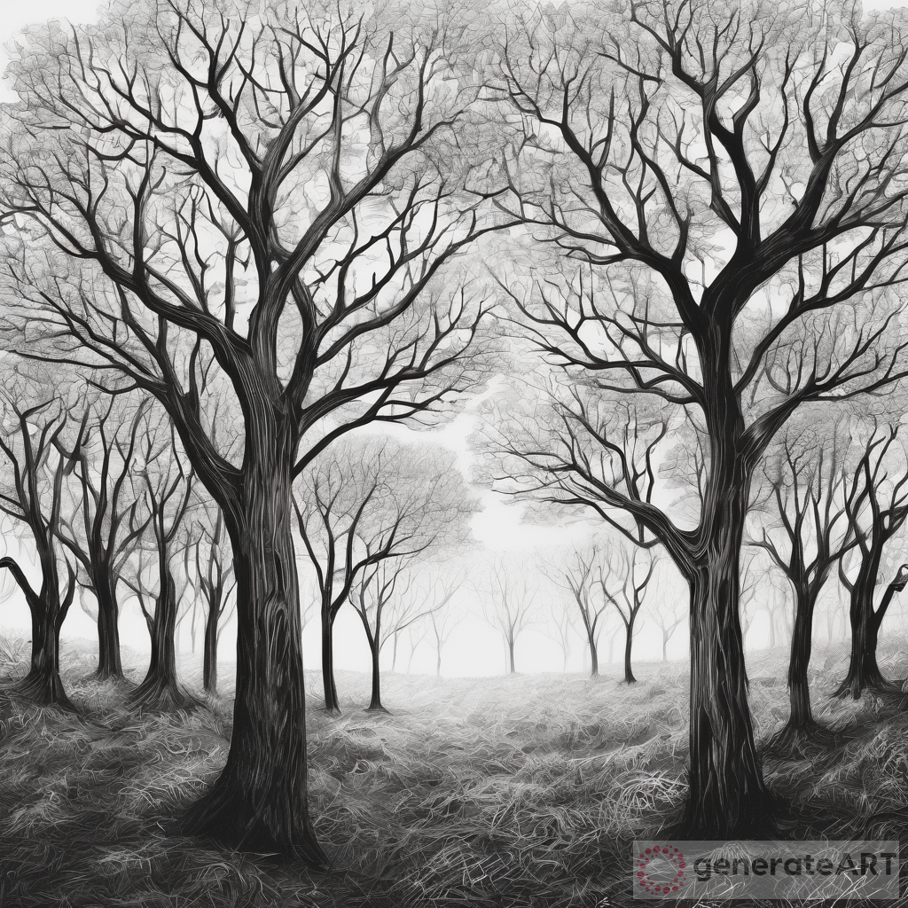 Black and White Trees in Drawings