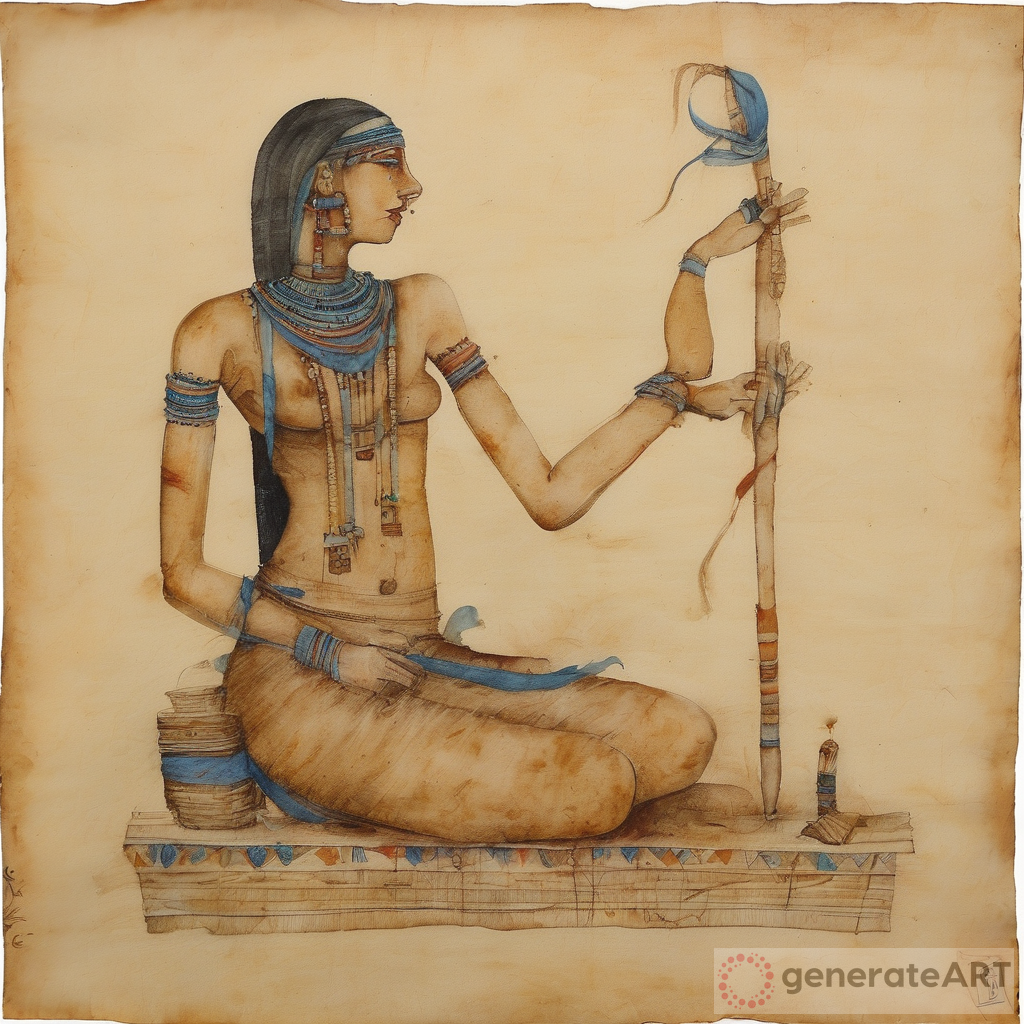 Indian Figurative Drawing Watercolor Art