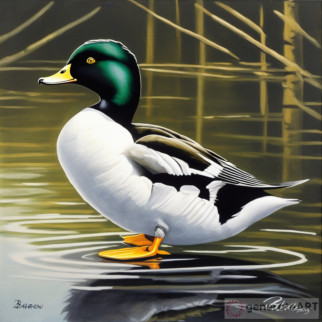 Goldeneye Duck Painting: Artistic Wildlife Bird Portrait