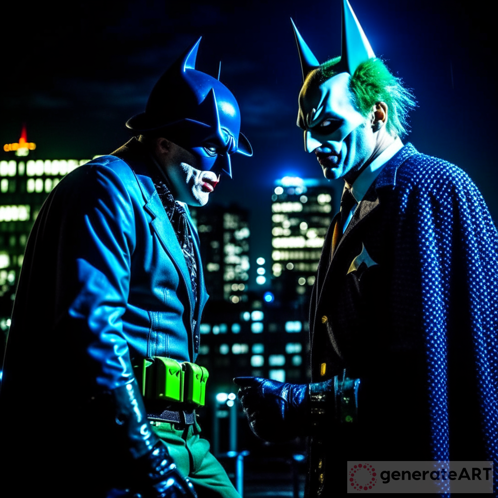 Epic Batman vs Joker Fight in Gotham City - Moonlit Picasso Art Style