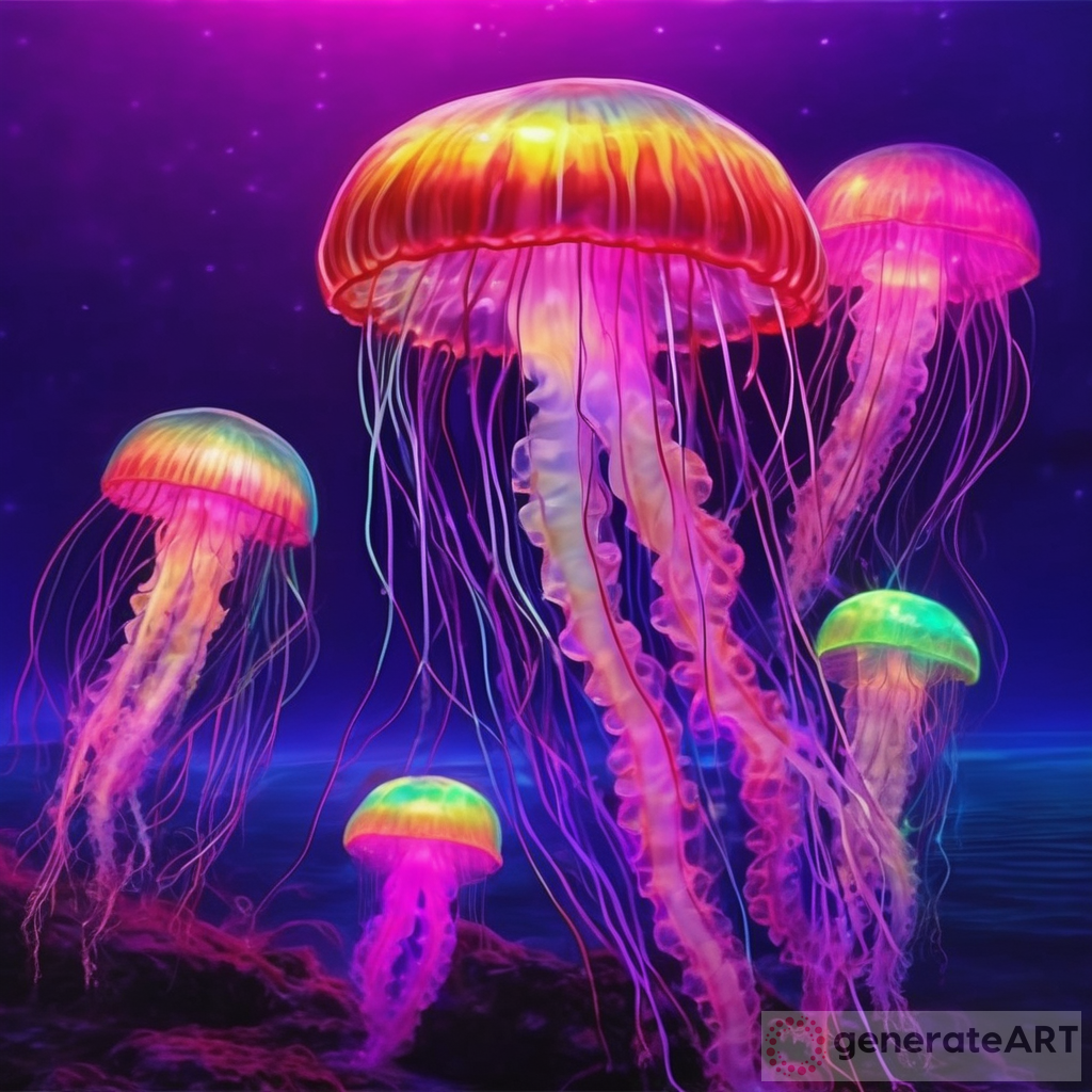 Luminous Jellyfish Art: Neon Glow Blog