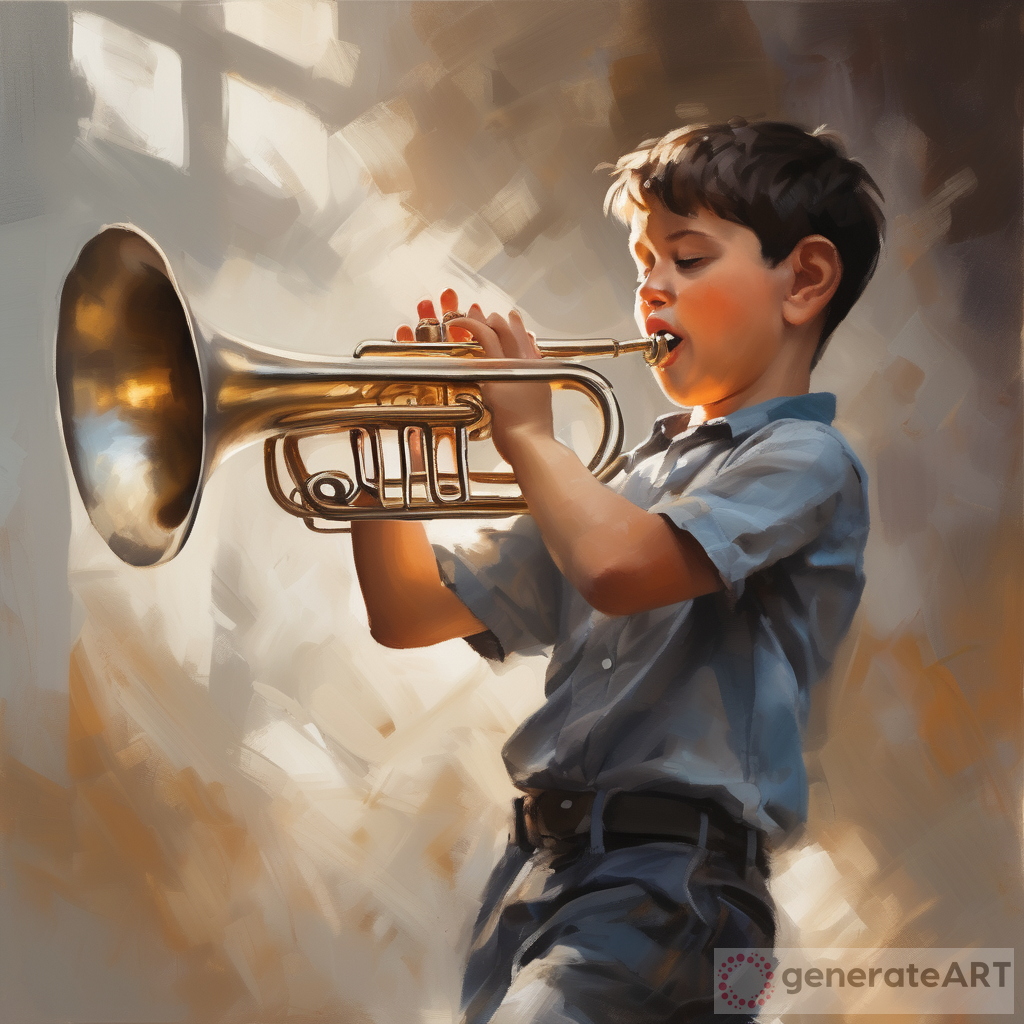 Capturing Joy: Boy Playing Horn