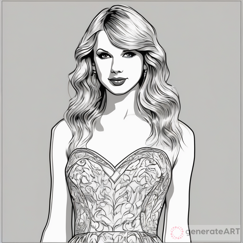 Taylor Swift Line Drawing: Coloring Book Edition