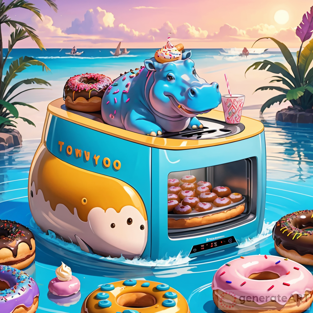 Surreal Microwave Hippopotamus LED Doughnuts