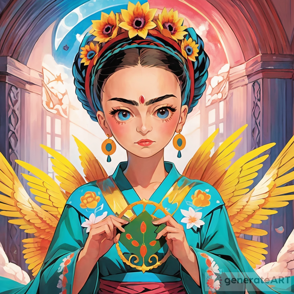 Anime Girl in Surreal Comicbook - Frida Kahlo Inspired Paper World