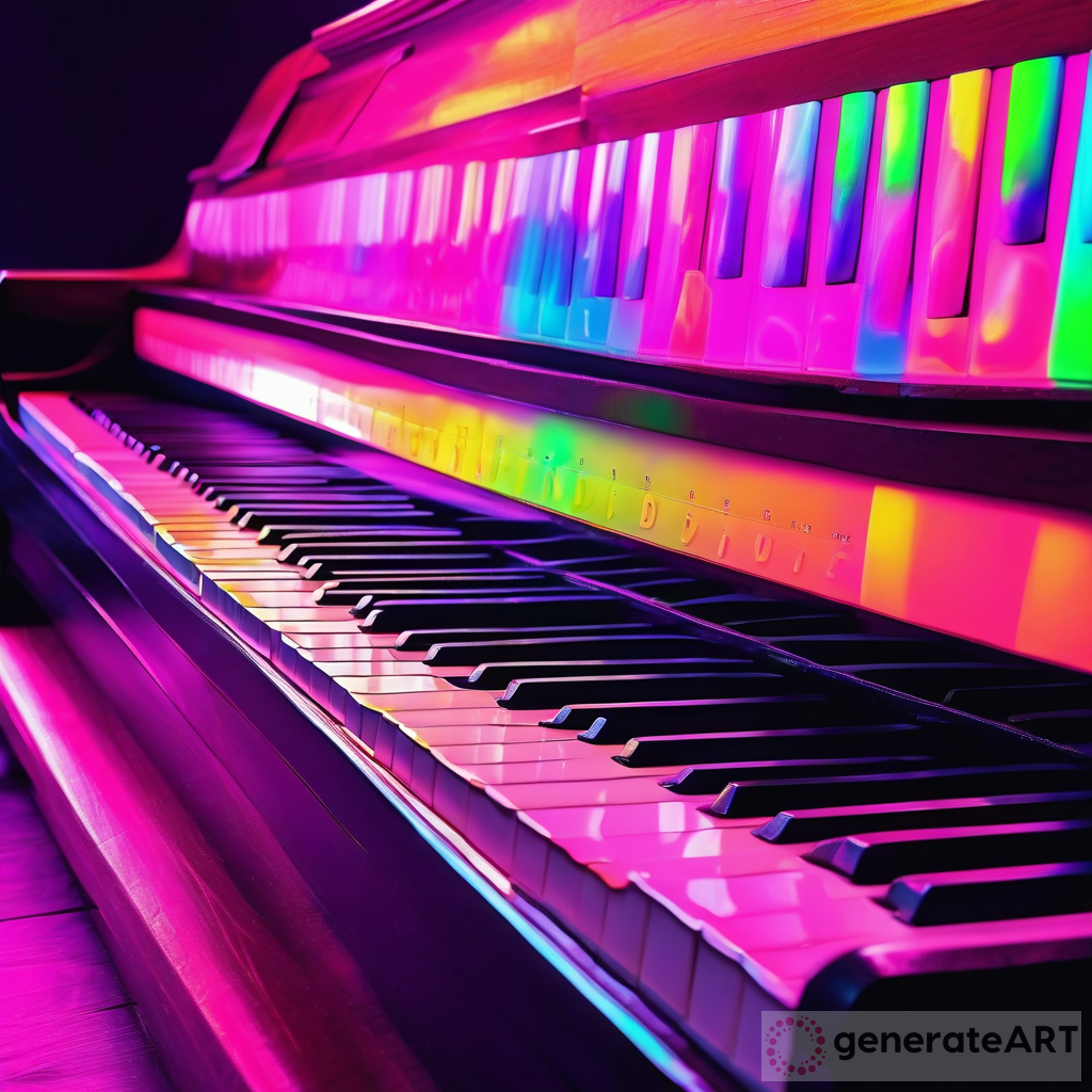 Dreamy Chromatic Fluorescent Piano Photography