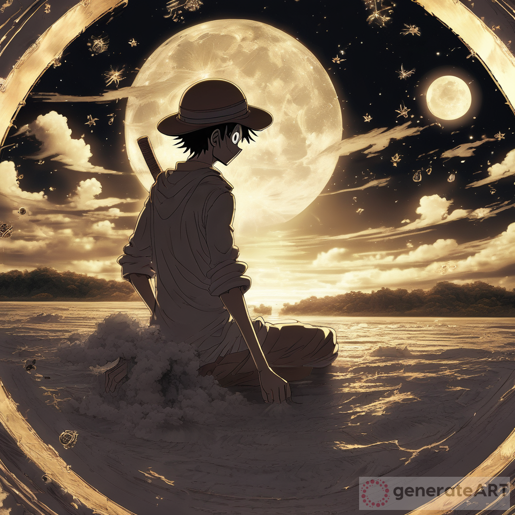 One Piece Luffy Cosmic Anime 1800s Moonlight Panorama Bronze