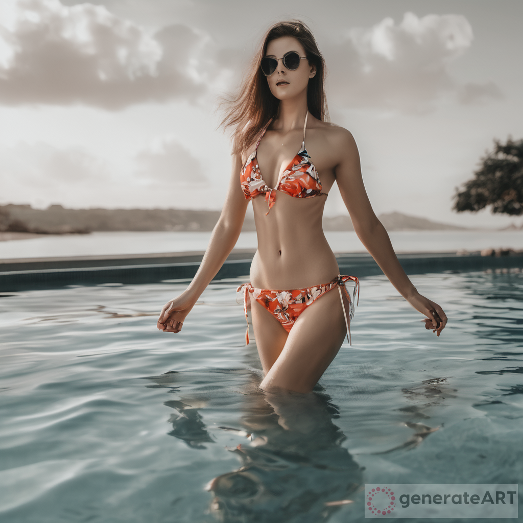 Sunny Beach Bliss with Woman in Bikini