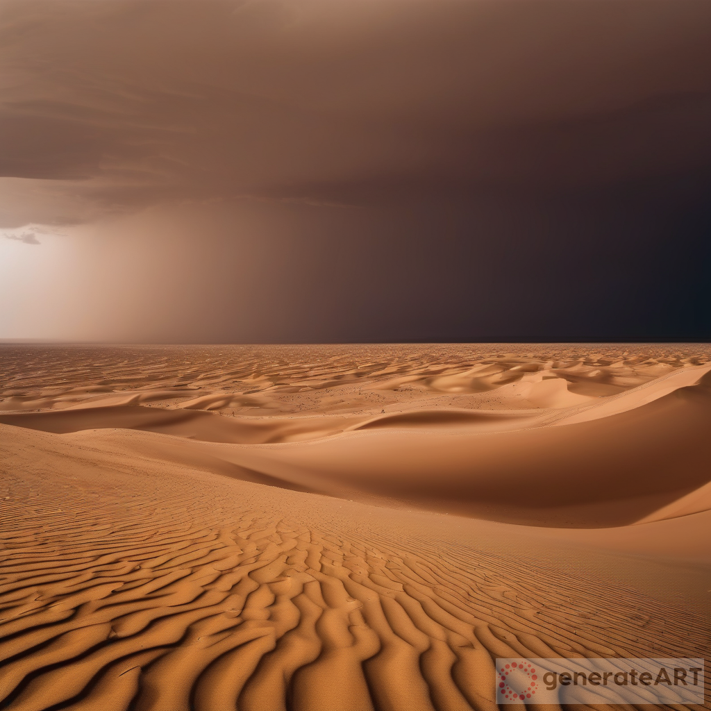 Sahara Desert Storm: DSLR Captures Glowing Brown Dunes