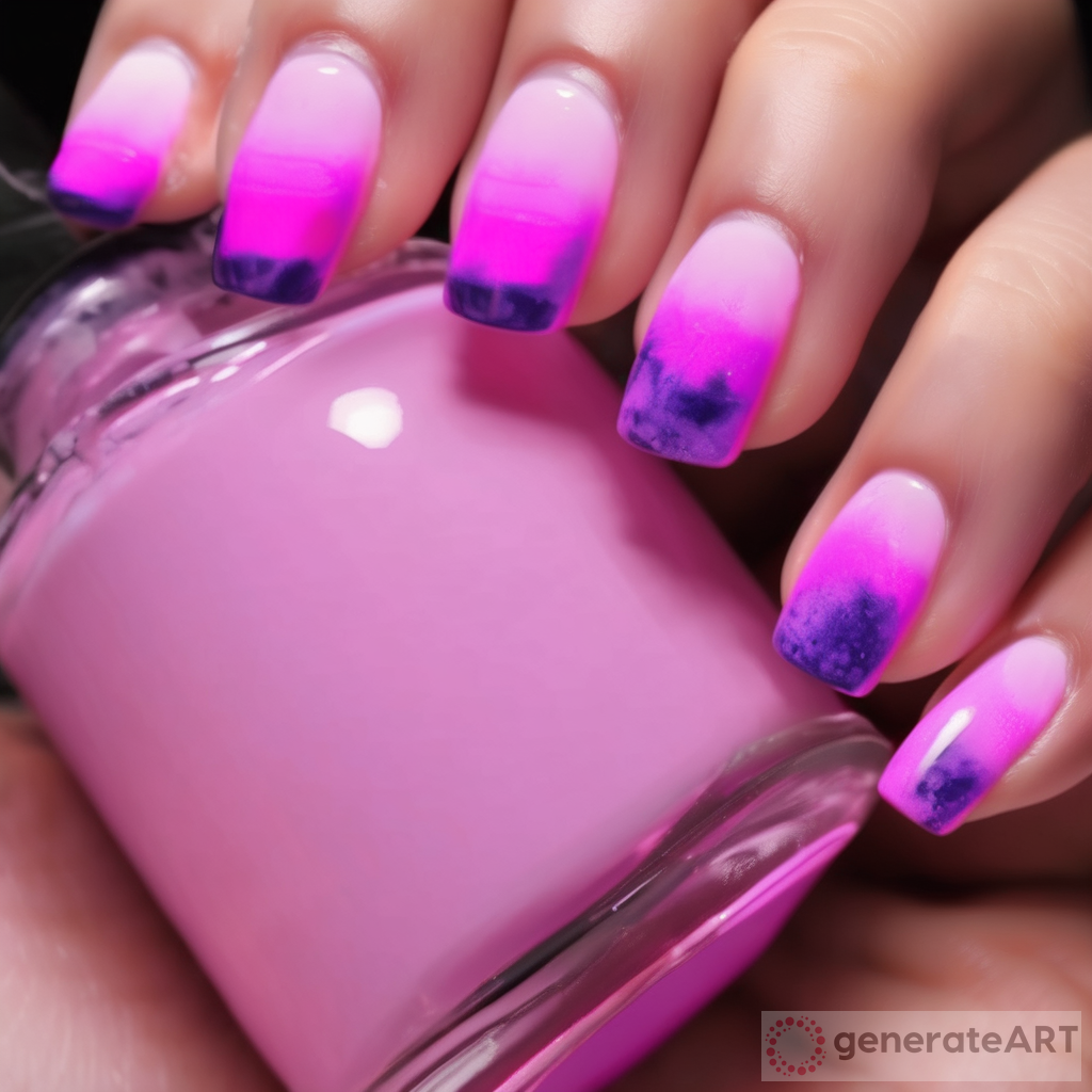 Tranquil Baby Pink & Neon Purple Nail Art Trend