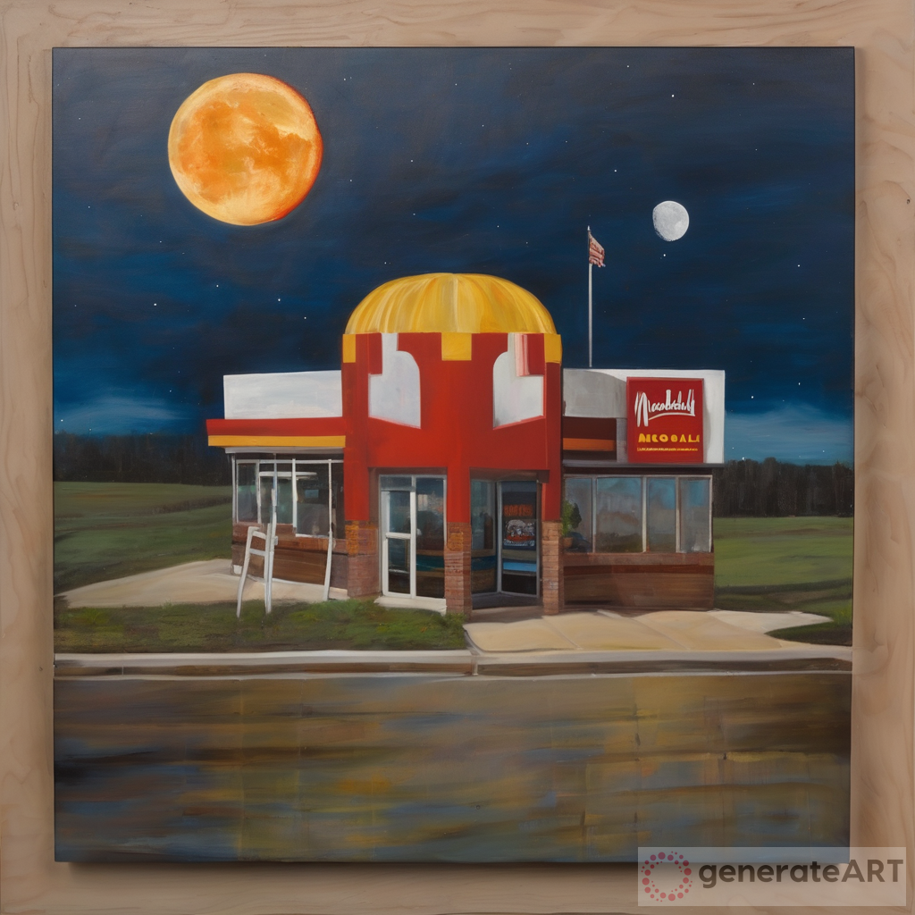 Moon over McDonald Paintings: Acrylic, Oil on Wood