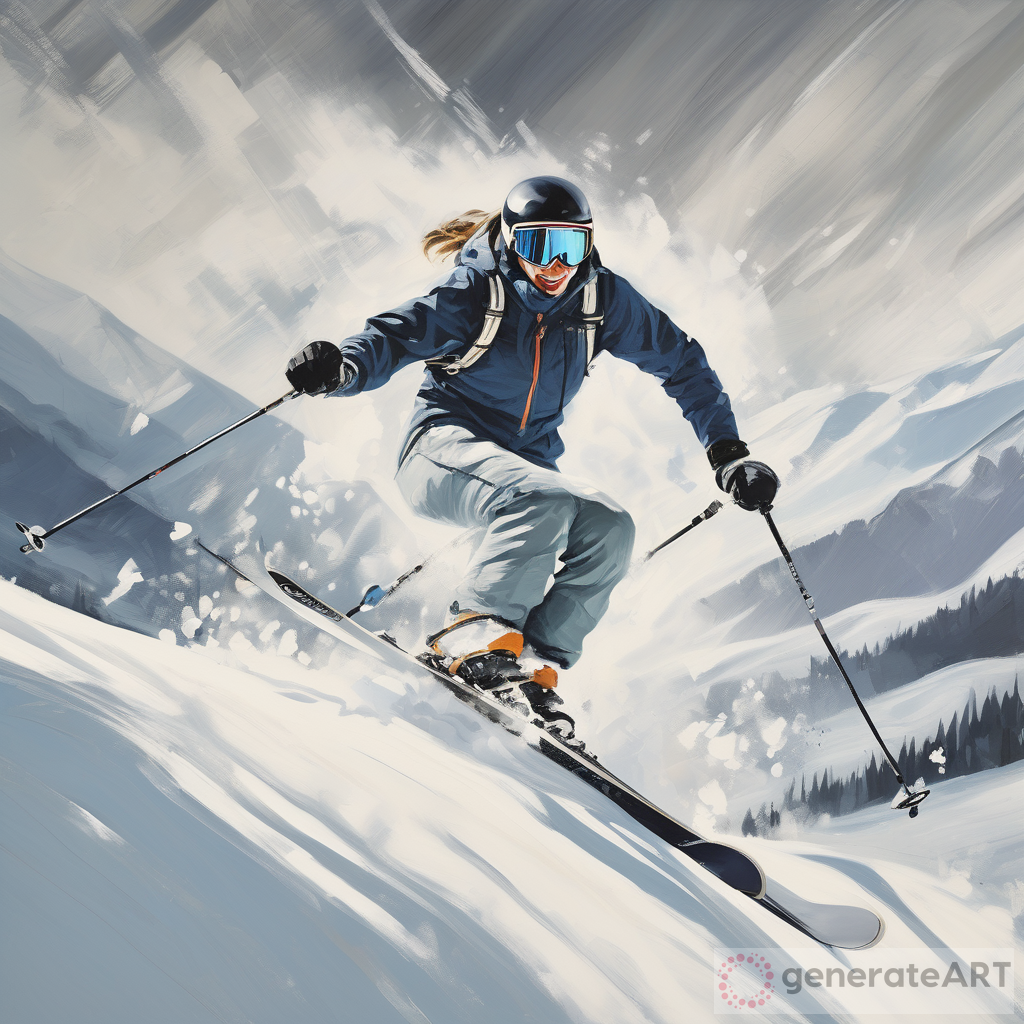 Exhilarating Skiing Artwork