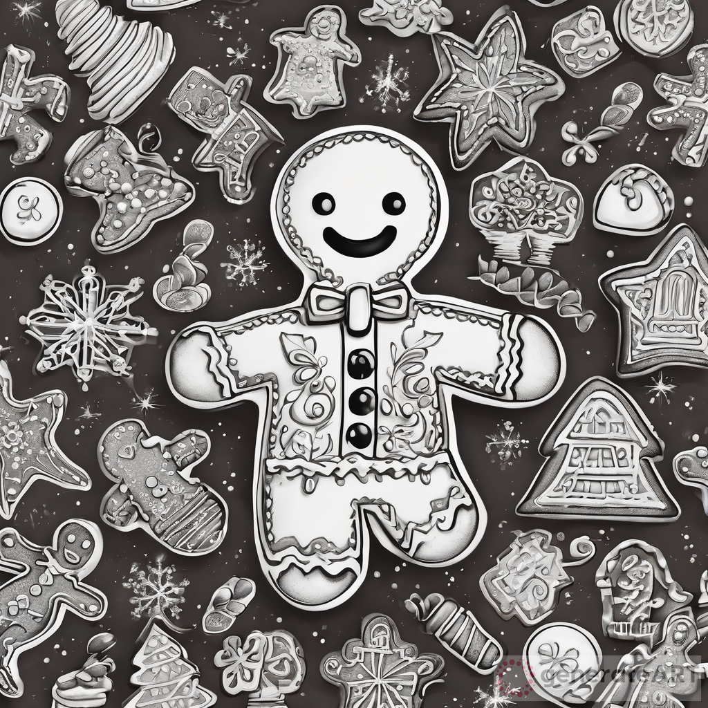 Detailed Gingerbread Man Drawing