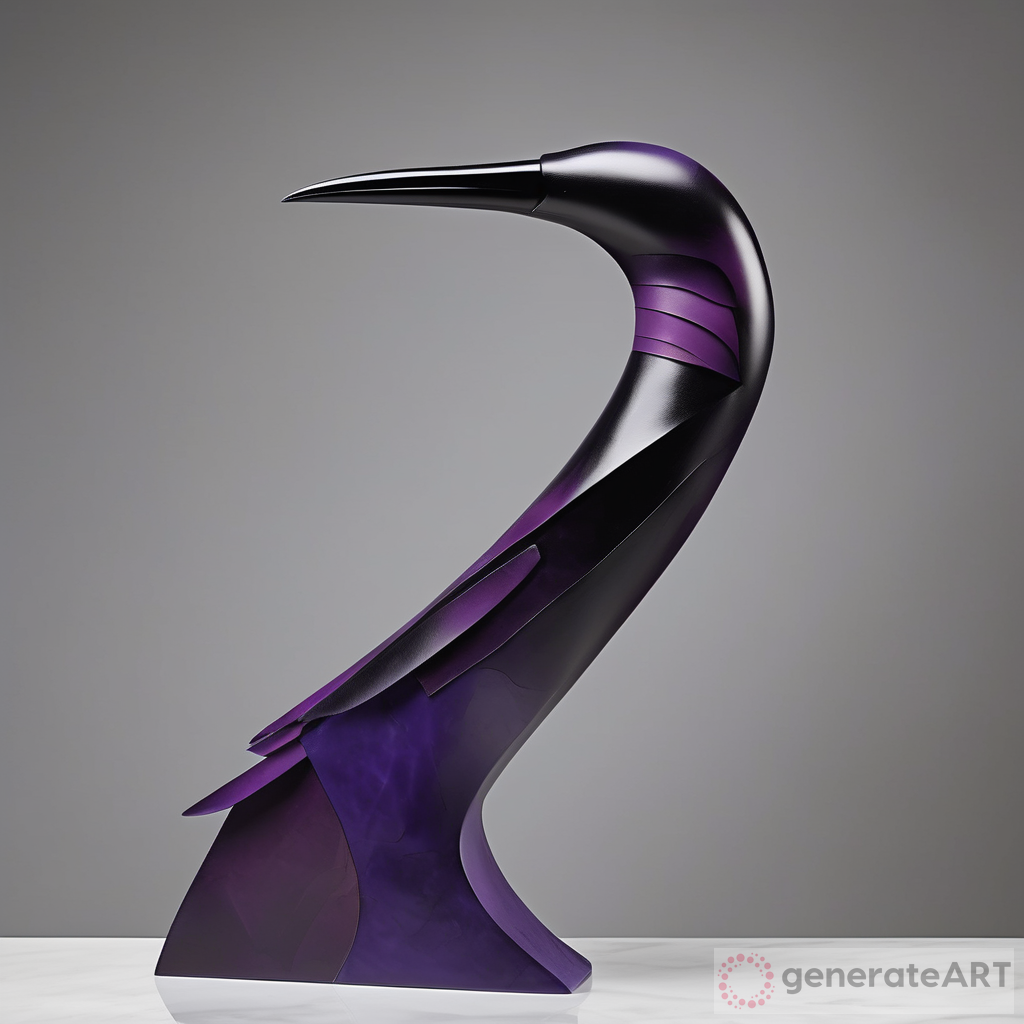 Great Auk Purple Plumage Abstract Sculpture