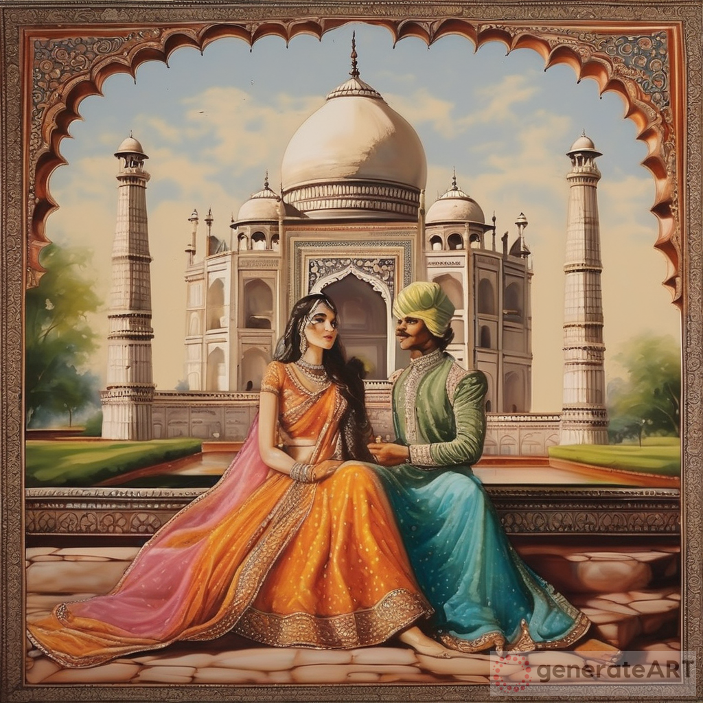Indian Art: Prince and Princess AI Artwork