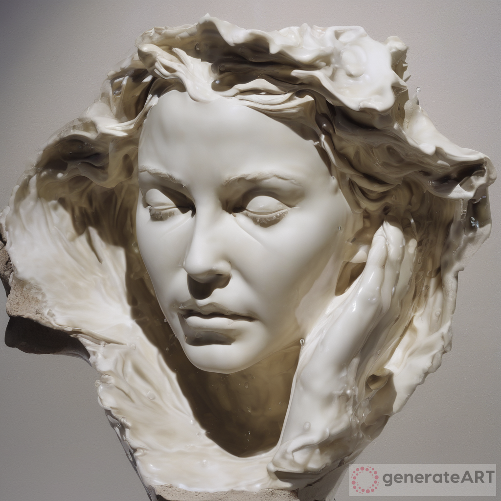 Figurative Water Sculpture of Woman's Face | GenerateArt