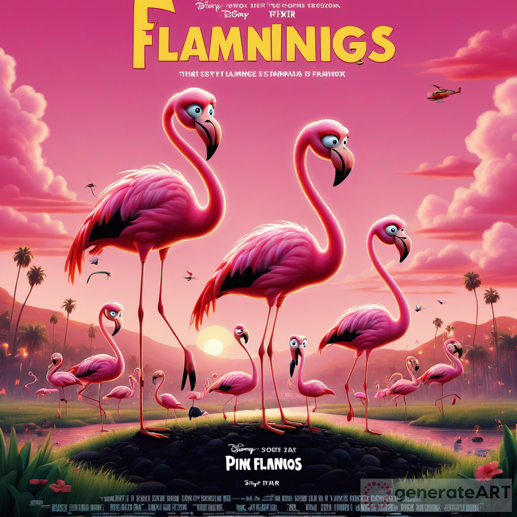 Stunning Pink Flamingos Pixar Movie Poster