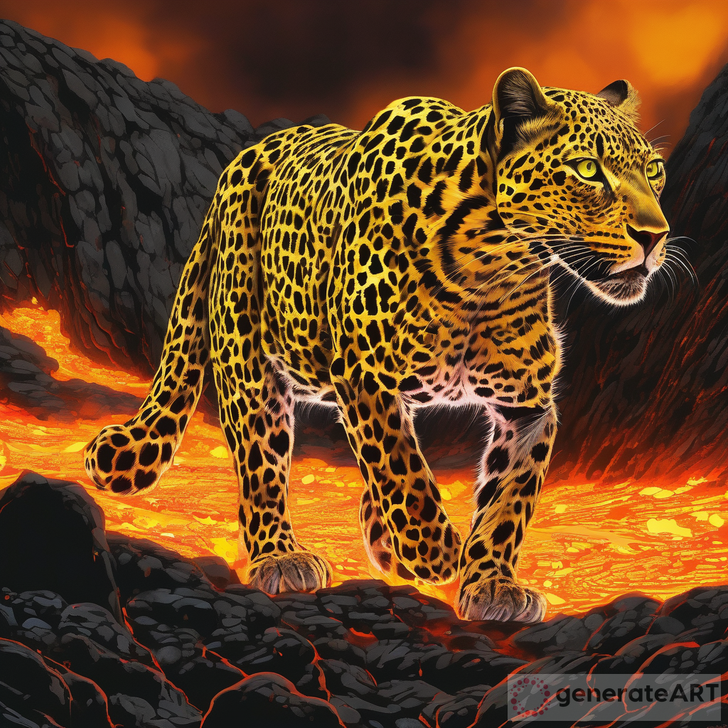 Glowing Spots: Luminous Lava Leopard in Volcanic Field
