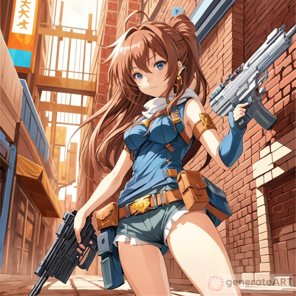 Fierce Anime Girl: Brick Gun Concept
