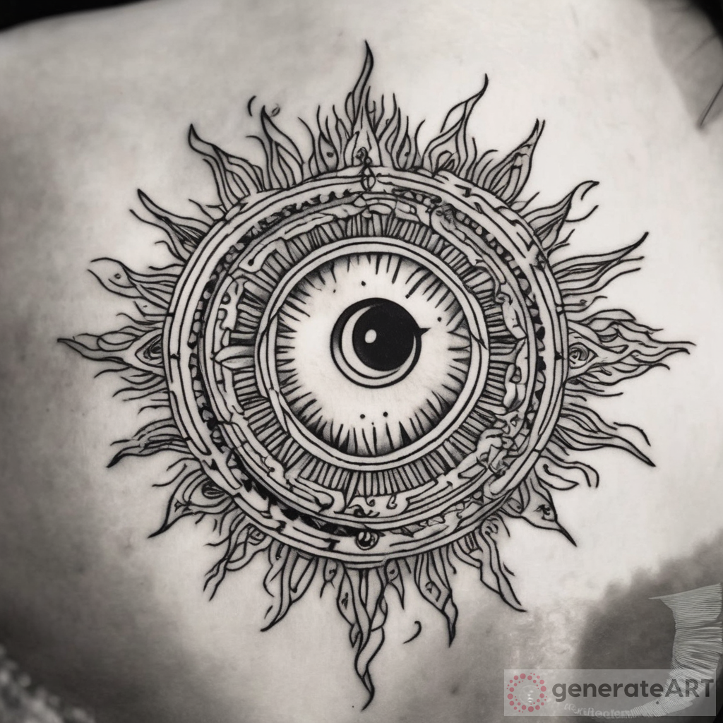 Unveiling the Symbolism: Three Dots Sun-Moon Eye Tattoo