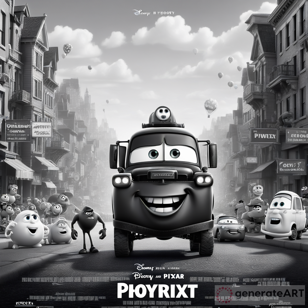 Elegant Black & White Photography inspired by Pixar Movie Poster