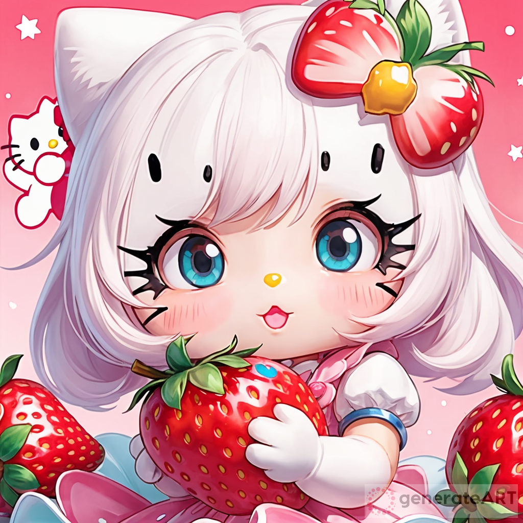 Adorable Hello Kitty with Strawberry