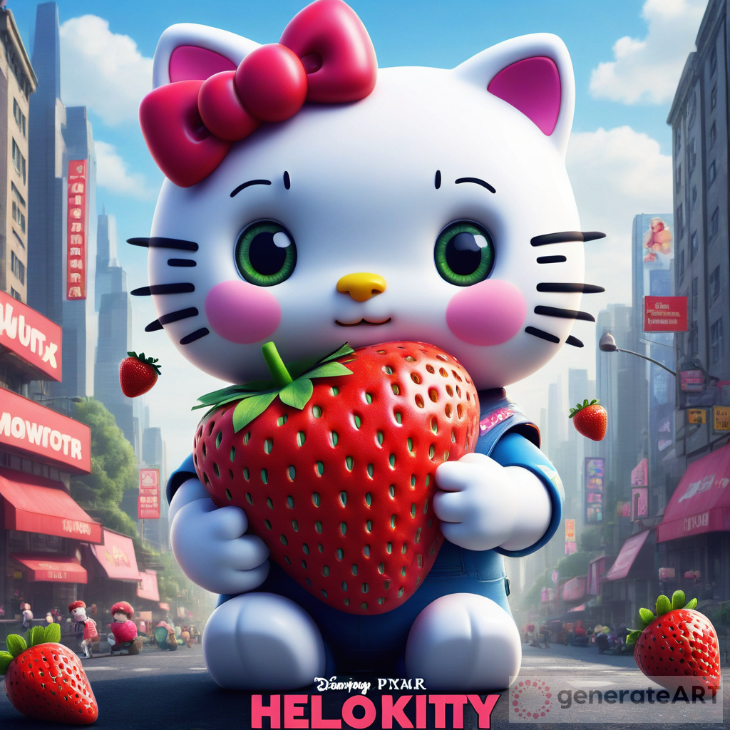 Hello Kitty Strawberry Pixar Movie Poster | GenerateArt