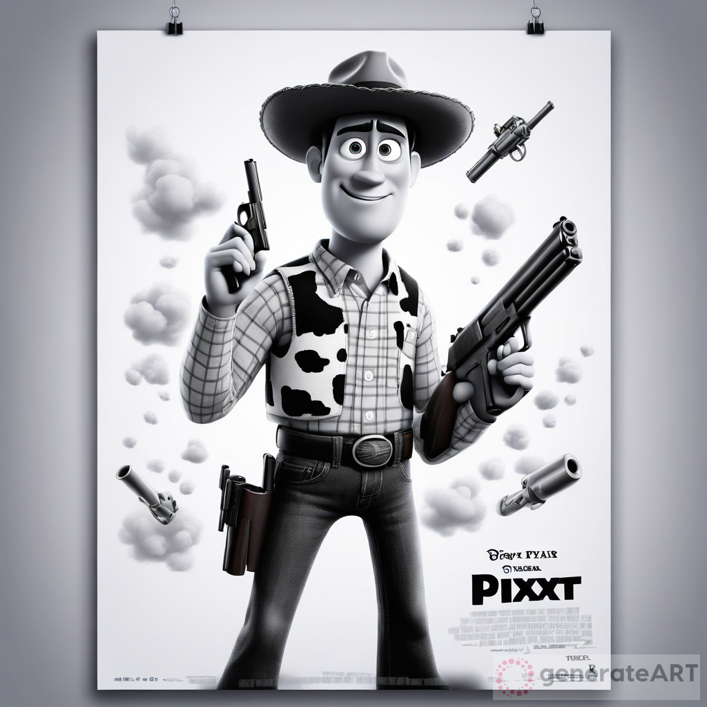 Easy Gun Drawing Inspired by Pixar Movie Poster