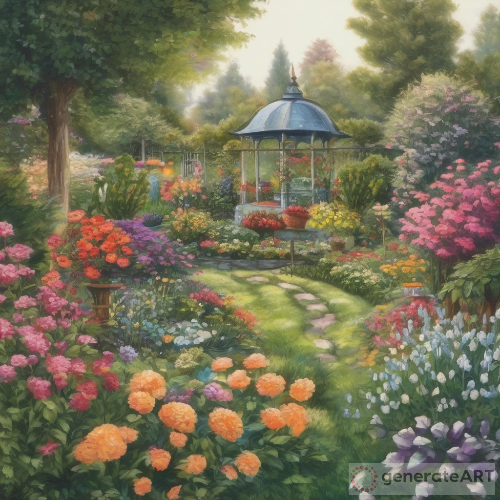 Blooming Garden with Flowers