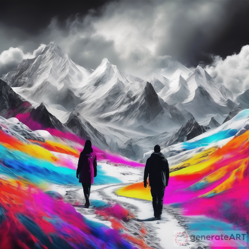 Surreal Mountain Art: Avalanche and Dimensional Dissonances