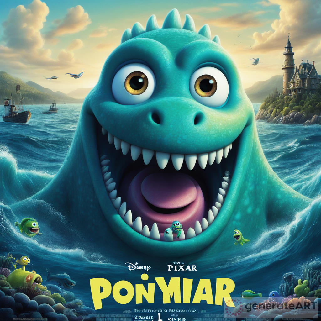 Enchanting Sea Monsters Drawing - Pixar Movie Poster